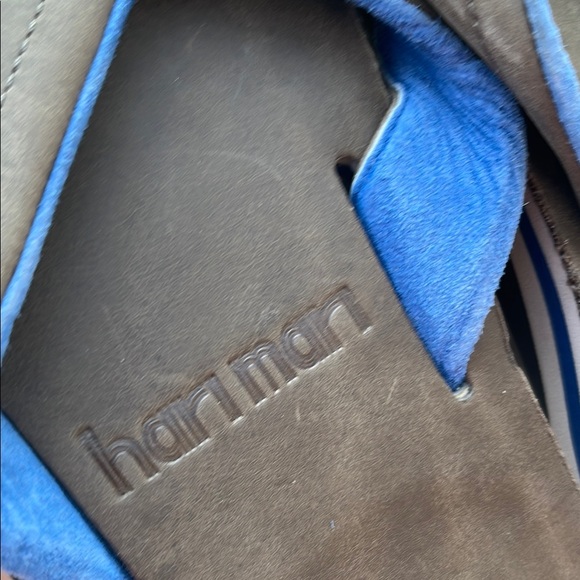 NWOT! hari mari Men's Lakes Flip Flops in Dark Gray & Neon Blue - Picture 13 of 14